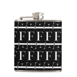 Monogram Initial Letter F Hip Flask