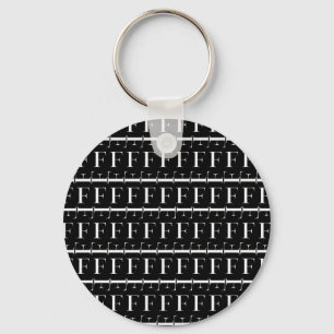 Monogram Initial Letter F Key Ring