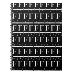 Monogram Initial Letter F Spiral Notebook