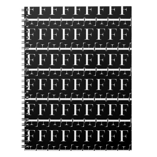 Monogram Initial Letter F Spiral Notebook (Front)