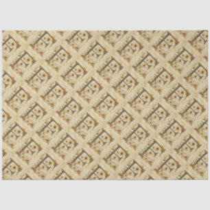Monogram Initial Letter F Vintage Daisy Drawing Tissue Paper