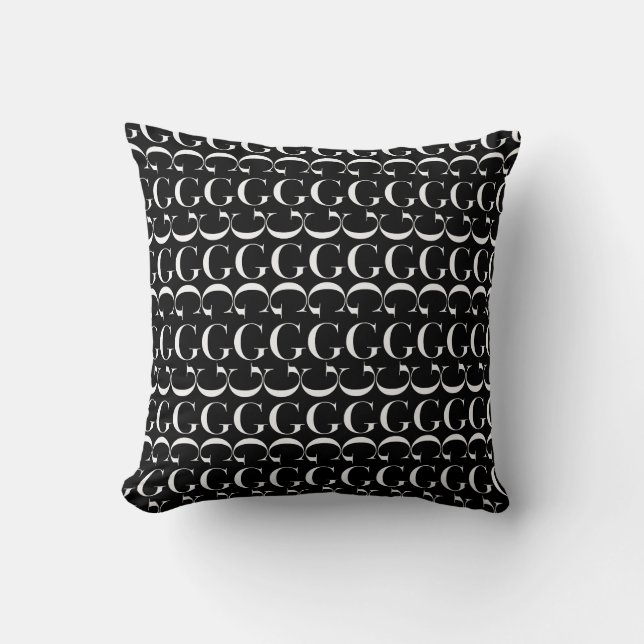 Monogram Initial Letter G, Choose Background Colou Cushion (Front)