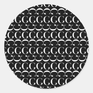 Monogram Initial Letter G Classic Round Sticker