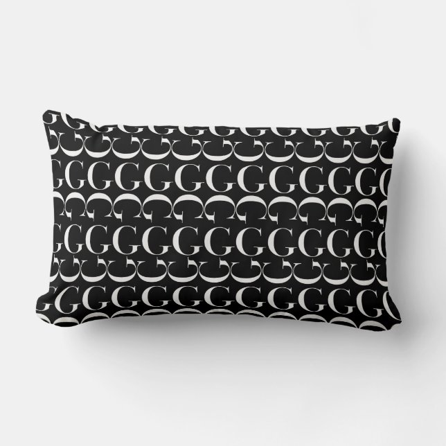 Monogram Initial Letter G Lumbar Cushion (Front)