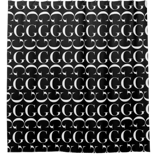 Monogram Initial Letter G Shower Curtain (Front)