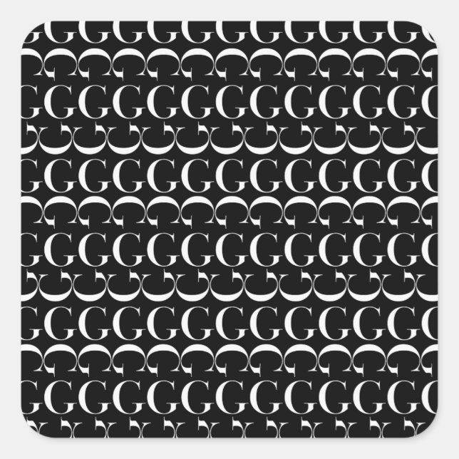 Monogram Initial Letter G Square Sticker (Front)