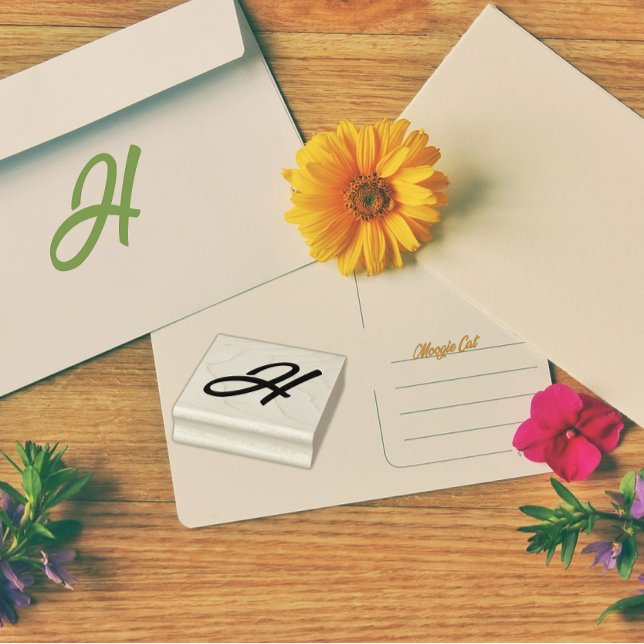 Monogram Initial Letter H Rubber Stamp (Creator Uploaded)
