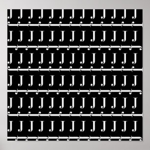 Monogram Initial Letter J, Choose Background Poster