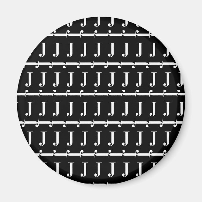 Monogram Initial Letter J Magnet (Front)