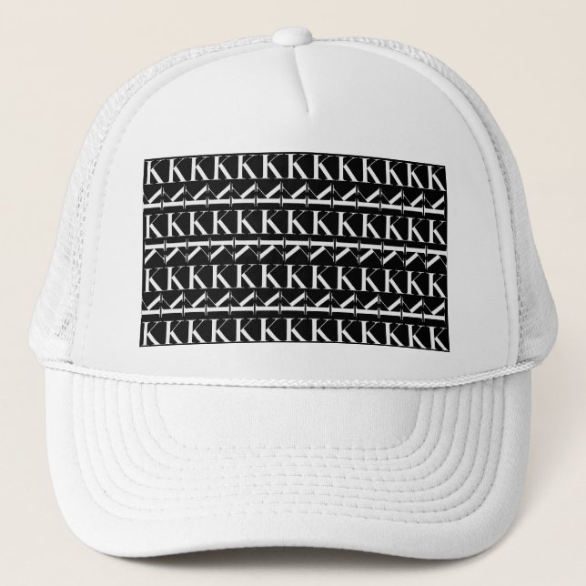Monogram Initial Letter K, Choose Background Color Trucker Hat (Front)