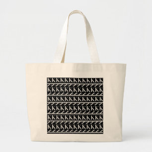 Monogram Initial Letter K Large Tote Bag