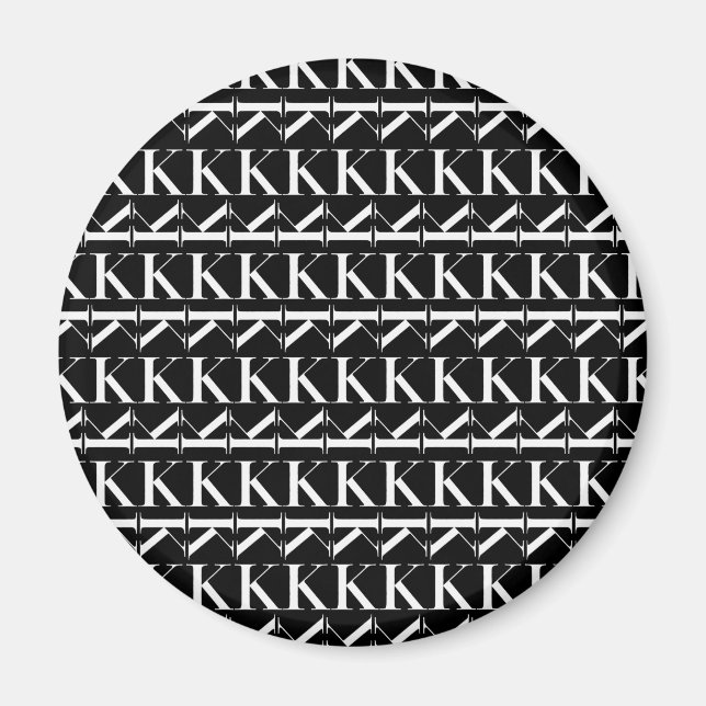 Monogram Initial Letter K Magnet (Front)