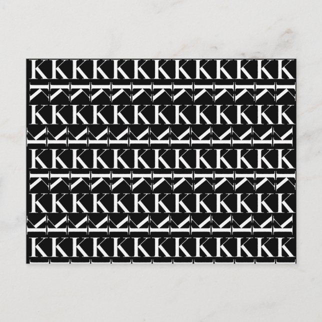 Monogram Initial Letter K Postcard (Front)