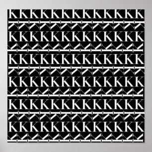 Monogram Initial Letter K Poster