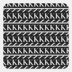 Monogram Initial Letter K Square Sticker