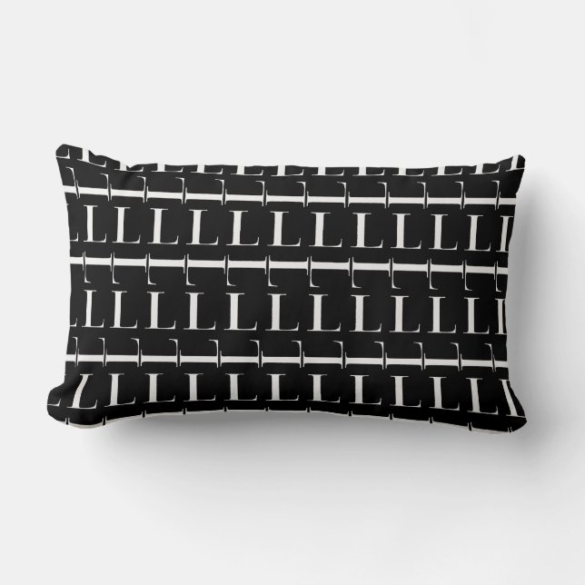 Monogram Initial Letter L Lumbar Cushion (Front)