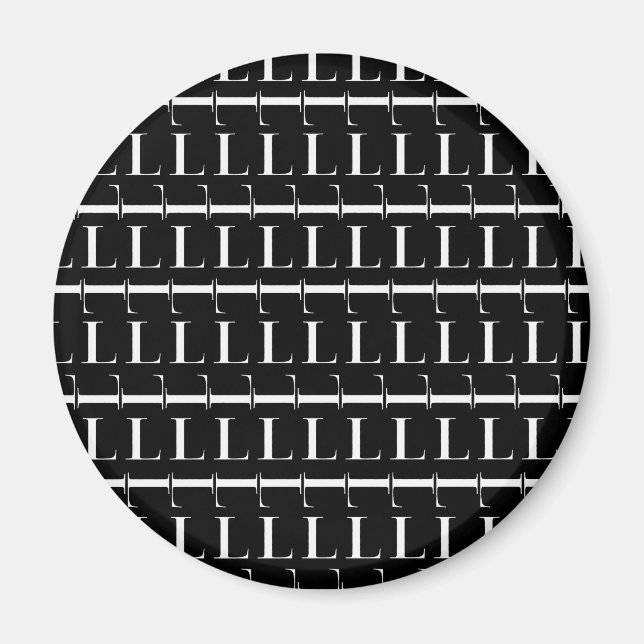Monogram Initial Letter L Magnet (Front)