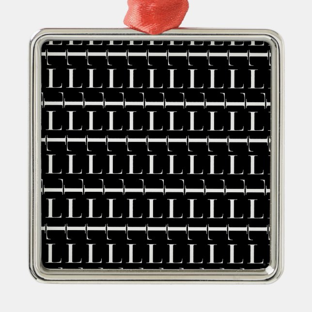 Monogram Initial Letter L Metal Tree Decoration (Front)