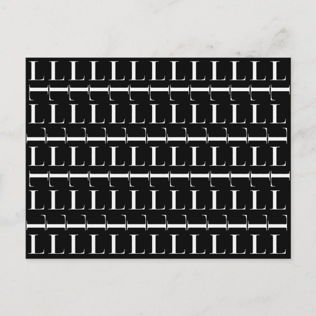 Monogram Initial Letter L Postcard (Front)