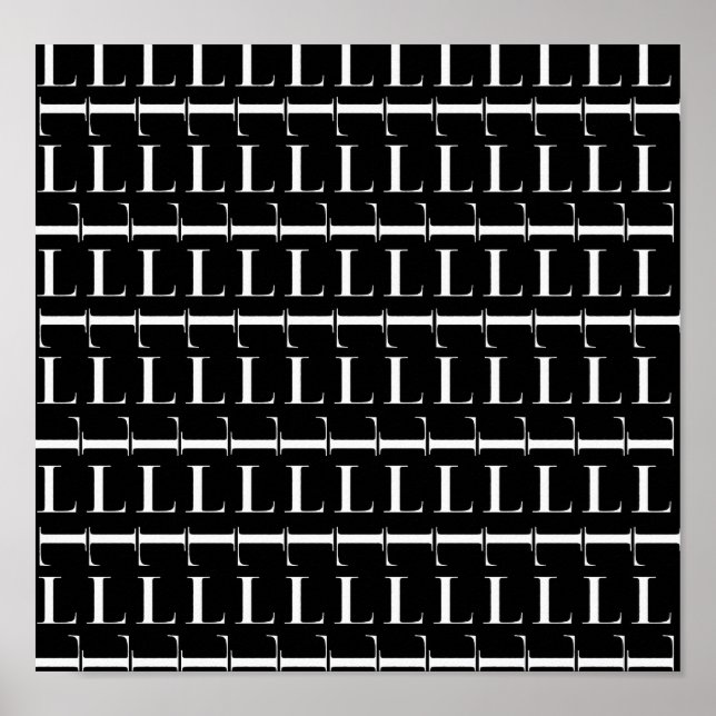 Monogram Initial Letter L Poster (Front)