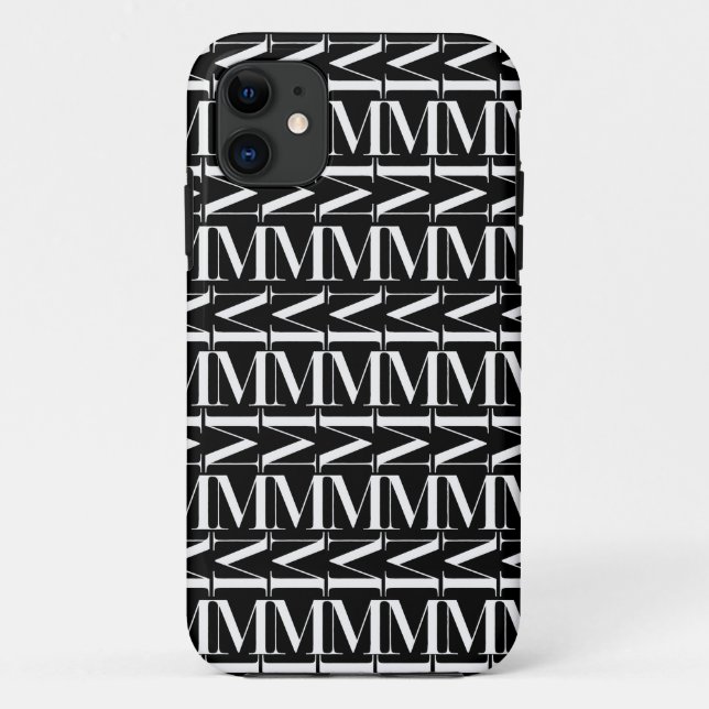 Monogram Initial Letter M Case-Mate iPhone Case (Back)