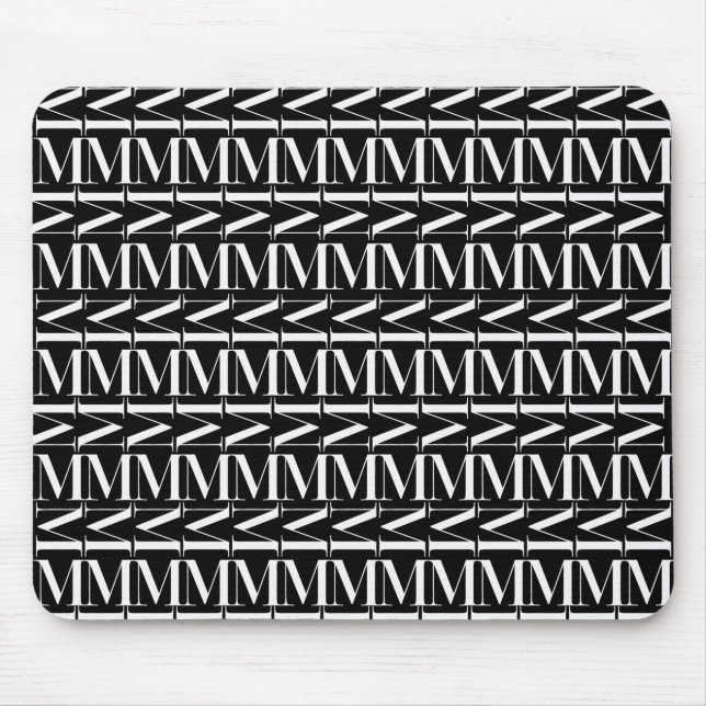 Monogram Initial Letter M Mouse Pad (Front)