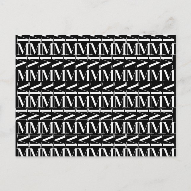 Monogram Initial Letter M Postcard (Front)