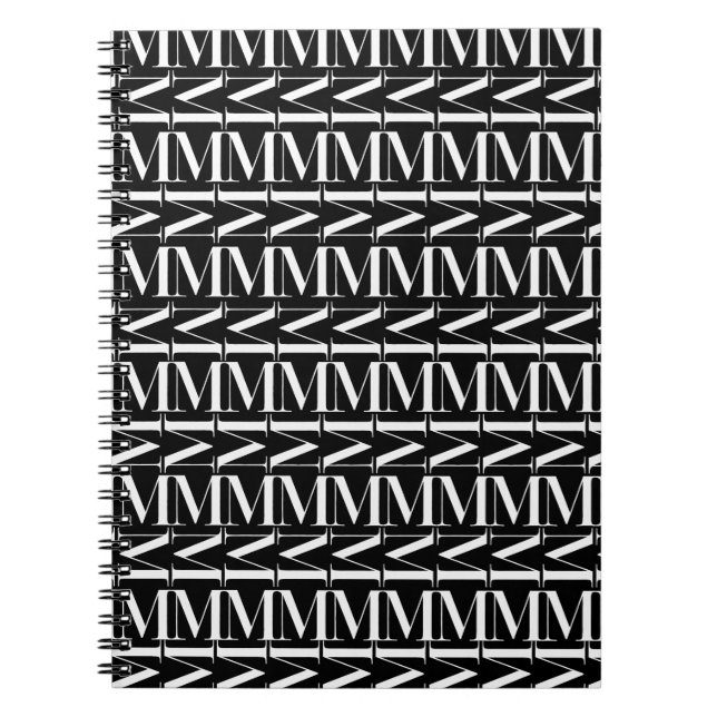 Monogram Initial Letter M Spiral Notebook (Front)