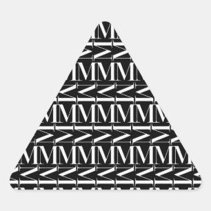Monogram Initial Letter M Triangle Sticker