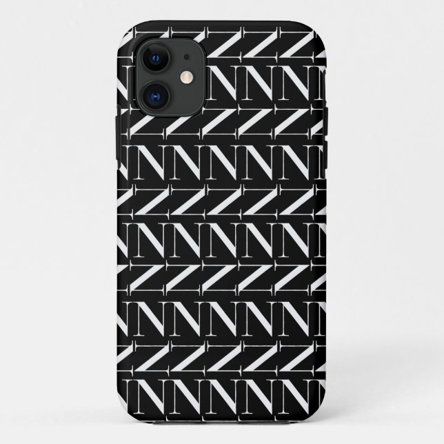 Monogram Initial Letter N Case-Mate iPhone Case (Back)