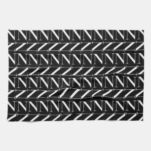 Monogram Initial Letter N Tea Towel
