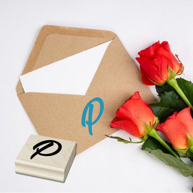Monogram Initial Letter P Rubber Stamp (Creator Uploaded)