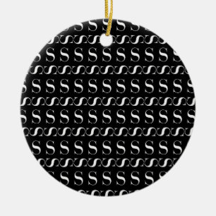 Monogram Initial Letter S Ceramic Tree Decoration
