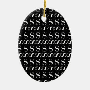 Monogram Initial Letter S Ceramic Tree Decoration