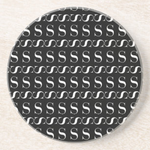 Monogram Initial Letter S, Choose Background Coaster