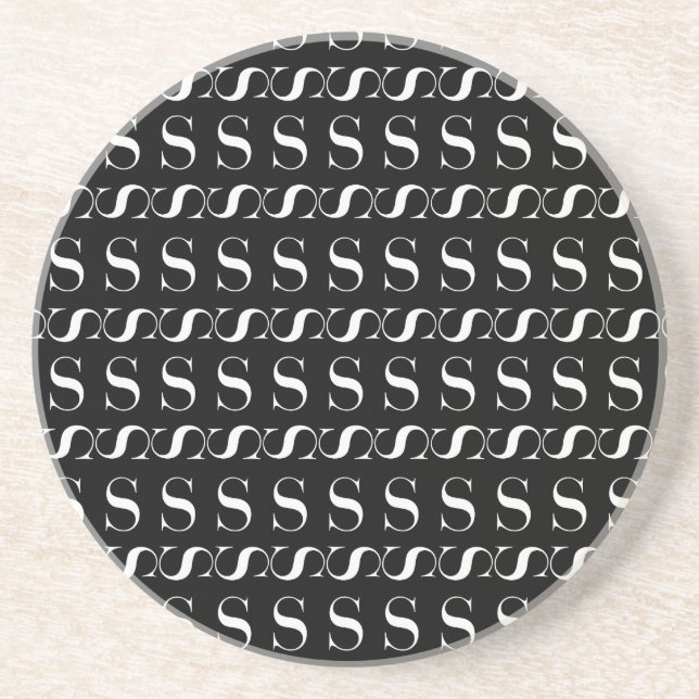 Monogram Initial Letter S, Choose Background Coaster (Front)