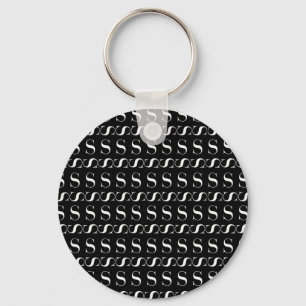 Monogram Initial Letter S, Choose Background Key Ring
