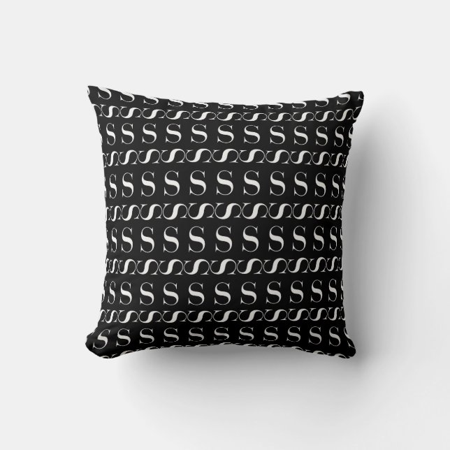 Monogram Initial Letter S Cushion (Front)