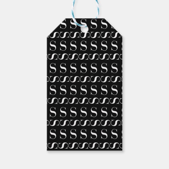 Monogram Initial Letter S Gift Tags (Front)