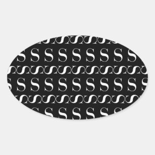 Monogram Initial Letter S Oval Sticker