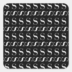 Monogram Initial Letter S Square Sticker