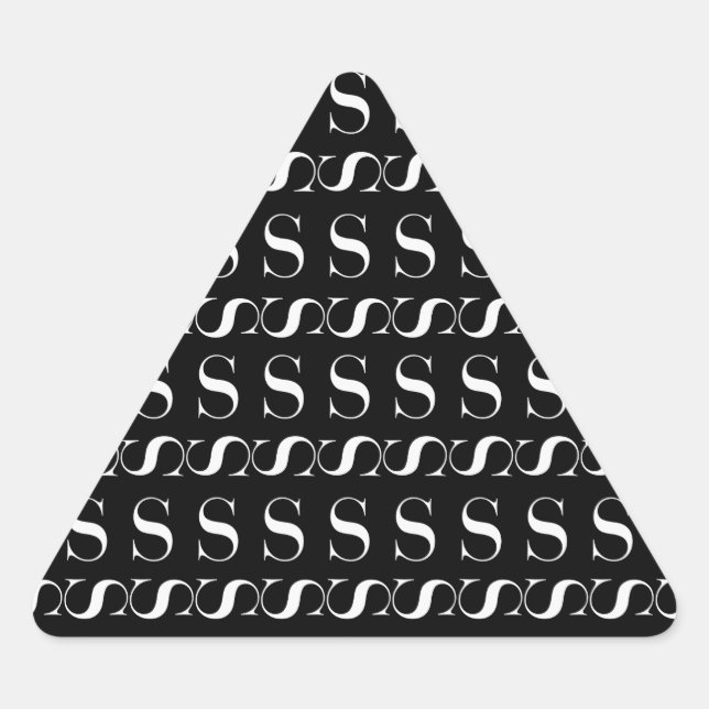 Monogram Initial Letter S Triangle Sticker (Front)
