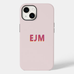 Monogram Initial Letter Simple Blush Pink Modern iPhone 14 Case
