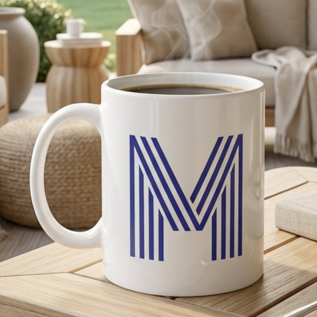 Monogram Initial Letter Simple Minimal Modern Coffee Mug (Creator Uploaded)