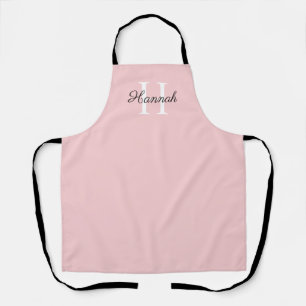 Monogram Initial Letter with Name Pink Apron