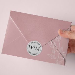 Monogram Initial Letters For Save The Date Classic Round Sticker