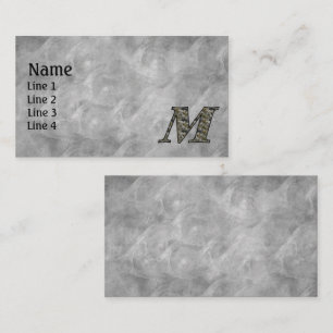 Monogram Initial M Hydrangea Flowers Business Card