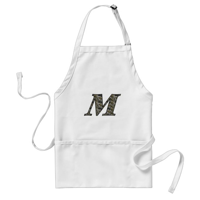 Monogram Initial M Hydrangea Flowers Standard Apron (Front)