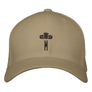 Monogram Initial M Letter Character  Embroidered Hat