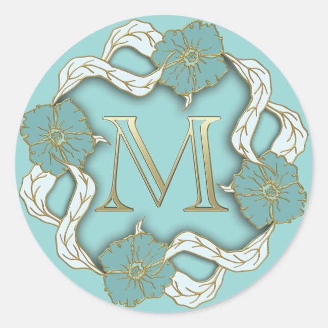monogram initial M stickers (Front)